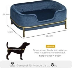PawHut Hondenbank Met Rugleuning Huisdierenbank Met Metalen Poten Hondenbed Kattenbank D04-157 -Huisdierbenodigdheden 1200x1138 7