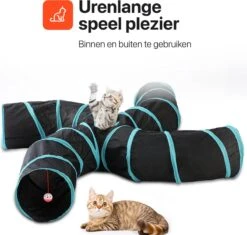 Tavaro Kattentunnel 5 Gangen - Met Speelbal - Kattenspeelgoed - Zwart / Blauw -Huisdierbenodigdheden 1200x1140 20