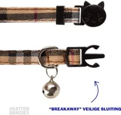 Halsband Kat | Kattenband | Kattenhalsbandje | Kitten | Kattenbandje Met Belletje | Kattenhalsbandjes Met Veiligheidssluiting In Dé Klassieke Beige Ruit -Huisdierbenodigdheden 1200x1140 21