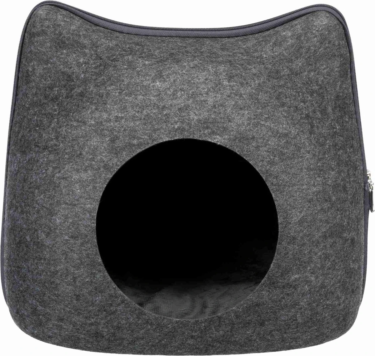 Trixie Relax Iglo Kat Vilt Grijs - 38X37X35 CM 1 Trixie Relax Iglo Kat Vilt Grijs - 38X37X35 CM