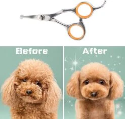 Merkloos Premium Gebogen Trimschaar Honden - Huisdier Trimmen - Hoofd, Poten Ogen & Oren - Kat & Hond Knippen - Veilige Schaar -Huisdierbenodigdheden 1200x1144 1