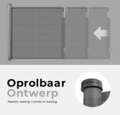 Château Animaux® - Tot 180cm Breed Traphekje Oprolbaar Hond - Stijlvolle Oplossing - Dieren Hek - Honden Hek -Huisdierbenodigdheden 1200x1145 12