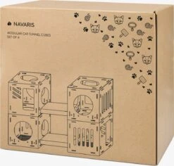 Navaris Modulaire Golfkartonnen Huisdieren Speelblokken - Golfkarton Speelhuis Met 4 Blokken En 2 Bruggen - Voor Kleine Katten, Kittens En Konijnen -Huisdierbenodigdheden 1200x1145 29