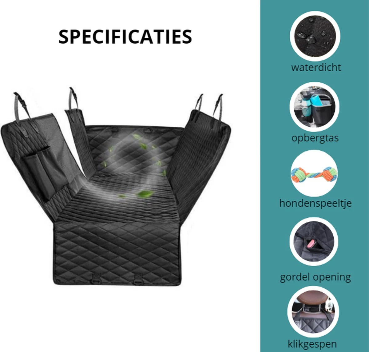 NasGoods Premium Hondendeken Auto Achterbank & Kofferbak - Incl. Hondenspeeltje - Hondenkleed - Hondenmand Auto - Beschermhoes - Waterdicht & Antislip 2 NasGoods Premium Hondendeken Auto Achterbank & Kofferbak - Incl. Hondenspeeltje - Hondenkleed - Hondenmand Auto - Beschermhoes - Waterdicht & Antislip - Afbeelding 2