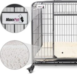 MaxxPet Hondenbench - Bench - Bench Voor Honden - Hondenbench Opvouwbaar - Incl. Plaid - Verrijdbaar - 79 X 48 X 61 Cm -Huisdierbenodigdheden 1200x1147 18