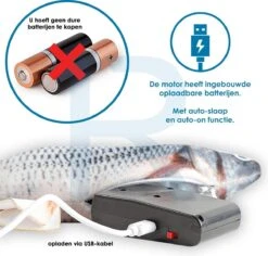 RealN Elektrische Speelvis Clownvis Inclusief Catnip Zakje – Kattenspeeltjes - Kattenspeelgoed – Krachtige Batterij – Bewegende Vis – Leukste Kattenspeeltje Goudvis – Kat Actiever Maken – 30 Cm – Speelvis Katten – Wasbaar – Oplaadbaar – Blauw/Wit -Huisdierbenodigdheden 1200x1148 40