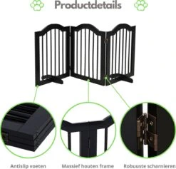 Paws & Claws - Hondenhek Deurhekje - Dog Barrier - 154,5 X 61 Cm - Opvouwbaar - Zwart -Huisdierbenodigdheden 1200x1149 10
