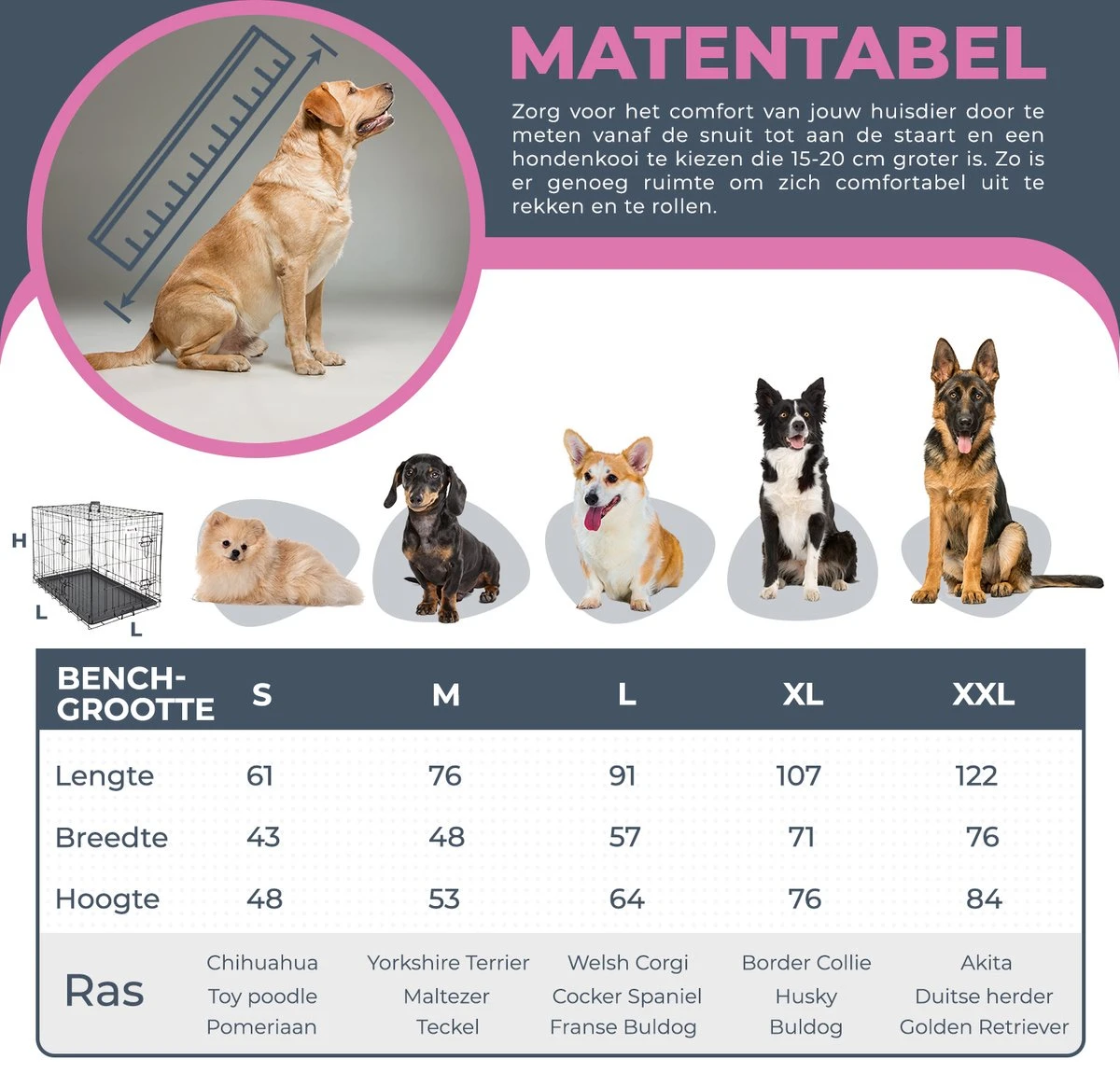 MaxxPet Hondenbench - Bench - Bench Voor Honden - Hondenbench Opvouwbaar - Incl. Plaid - 76 X 48 X 53 Cm 5 MaxxPet Hondenbench - Bench - Bench Voor Honden - Hondenbench Opvouwbaar - Incl. Plaid - 76 X 48 X 53 Cm - Afbeelding 5