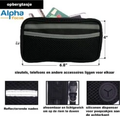 Looplijn Met Heupriem Hands Free - Hondenriem - Reflecterende Hardloopband -Elastische Leiband - Heuptas En Flessenhouder - Zwart - 150 Cm Tot 210 Cm -Huisdierbenodigdheden 1200x1152