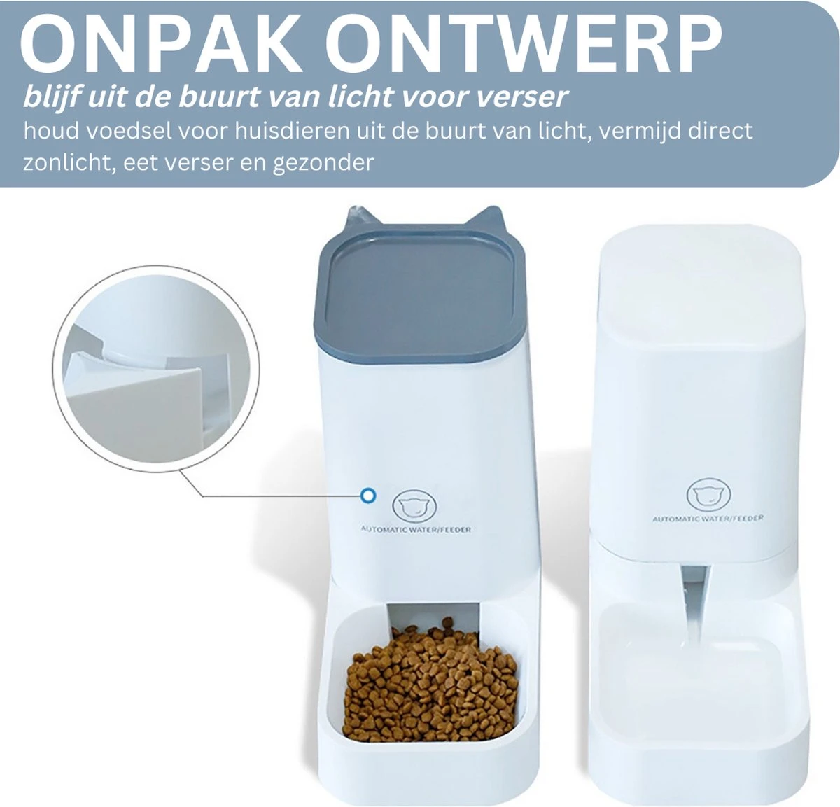 Voerbak Hond & Kat - Automatisch Voerautomaat - Dispenser Dubbel Voor Water En Voedsel - 4 Liter 4 Voerbak Hond & Kat - Automatisch Voerautomaat - Dispenser Dubbel Voor Water En Voedsel - 4 Liter - Afbeelding 4