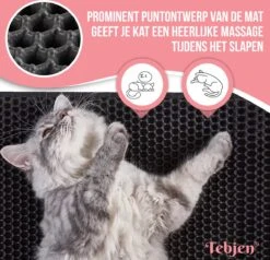 TEBJEN Kattenbakmat – Kattenbak Mat Grit Opvanger - Schoonloop Katten Mat – Dubbele Waterdichte Laag – Uitloopmat Kattenbak – Kattenbak Accessoires - Met Speelgoedmuisje En Schepje - 40x50cm -Huisdierbenodigdheden 1200x1156 19