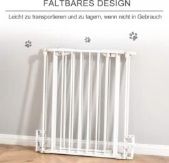 PawHut Afschermhek Voor Honden Veiligheidshek Hondenhek 3 Elementen Kunststof Wit D06-100V01 -Huisdierbenodigdheden 1200x1156 2