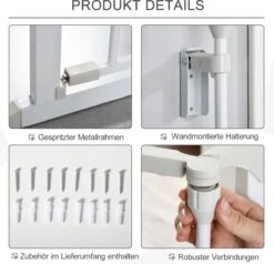 PawHut Afschermhek Voor Honden Veiligheidshek Hondenhek 3 Elementen Kunststof Wit D06-100V01 -Huisdierbenodigdheden 1200x1156 3