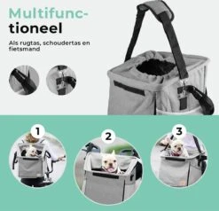 Château Animaux® Huisdier Fietsmand - Fiets Mand Voor Hond - Fietstas - Multifunctionele Afneembare Fiets Tas - Schoudertas - Rugtas Voor Dier -Huisdierbenodigdheden 1200x1158 4