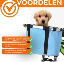 Merkloos Fietsmand Blauw Hond Premium - Boodschappentas - Hondenmand Fiets - Fietsmand Hond Voorop - Fietstas Hond - Stuurtas - Voor Mannen - Voor Vrouwen - Vrouw - Cadeau- Cadeautje -Huisdierbenodigdheden 1200x1158 6