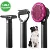 Hondenborstel Set 3 In 1 - Hondenkam - Borstelset - Klittenkam Hond - Ondervacht Kam - Furminator - Slickerborstel - Kattenkam - Verwijderd Klitten En Voorkomt Haaruitval