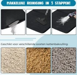 Merkloos Tastelio XXL Kattenbakmat 75x55cm - Groot Kattenbak Mat Met Innovatieve Honingraatstructuur - Dubbele Waterdichte Laag - Katten Bak Mat Met Eenvoudige Reiniging Grit Opvanger -Huisdierbenodigdheden 1200x1160 37