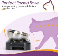 Nobleza Katten Voerbakjes - Ergonomische Dubbele Voerbak - Anti Braak Voerbak Voor Katten - Zwart - Dubbel - RVS -Huisdierbenodigdheden 1200x1161 38