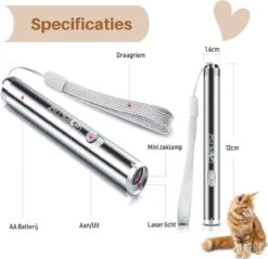 Laserpen - Kattenspeeltjes - Zaklamp - Kat - Laser - Kattenspeelgoed - RVS Opbergblikje -Huisdierbenodigdheden 1200x1161 40