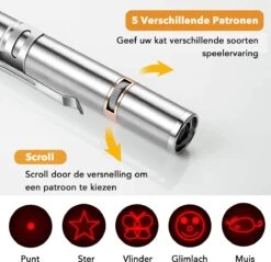 DOWO® - Laserpen - USB Oplaadbaar - Kattenspeeltjes - 7 Verschillende Standen - Laserlampje - RVS Zilver - Laser Pointer 10 DOWO® - Laserpen - USB Oplaadbaar - Kattenspeeltjes - 7 Verschillende Standen - Laserlampje - RVS Zilver - Laser Pointer -Huisdierbenodigdheden 1200x1161 42