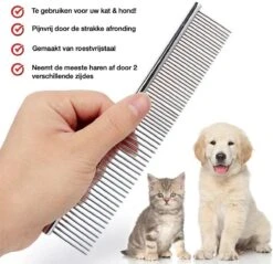 Merkloos Anti-Klit- Kam - Haarverwijderaar Voor Huisdieren - Pijnloos - Roestvrijstaal - Huisdiervriendelijk -Huisdierbenodigdheden 1200x1161 5