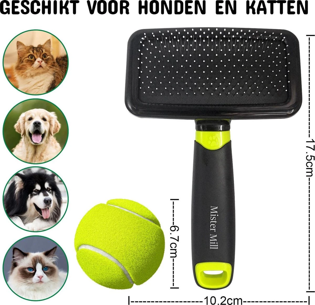 Mister Mill Professionele Set Honden Kattenborstel - Ondervachtkam Plus Slickerborstel 8 Mister Mill Professionele Set Honden Kattenborstel - Ondervachtkam Plus Slickerborstel - Afbeelding 8