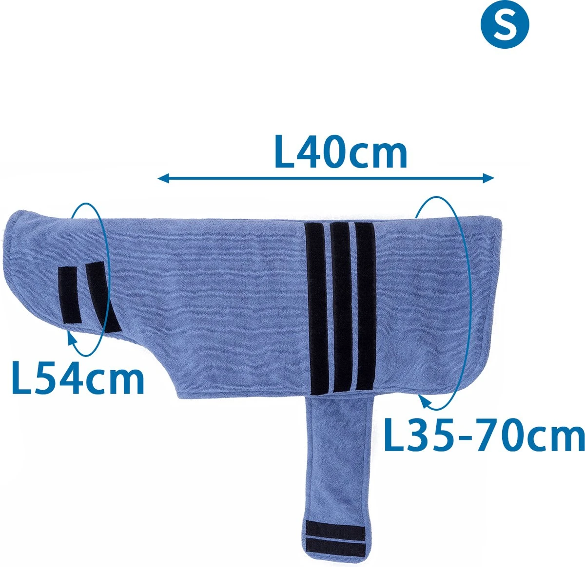 Nobleza Hondenbadjas - Badjas Hond - Microvezel - Sneldrogende - Maat S - Blauw 2 Nobleza Hondenbadjas - Badjas Hond - Microvezel - Sneldrogende - Maat S - Blauw - Afbeelding 2