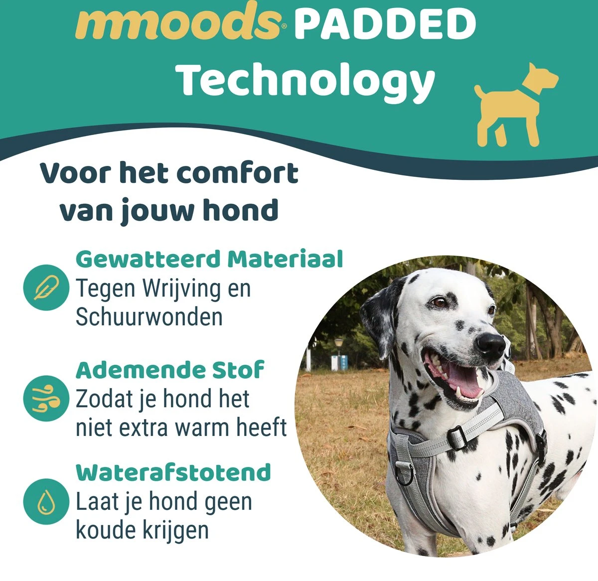 Mmoods Hondentuigje Grijs - Anti-Trek Tuig - Hondenharnas Voor Grote Honden- Reflecterende Halsband Hond - Hondenhalsband Maat L 2 Mmoods Hondentuigje Grijs - Anti-Trek Tuig - Hondenharnas Voor Grote Honden- Reflecterende Halsband Hond - Hondenhalsband Maat L - Afbeelding 2