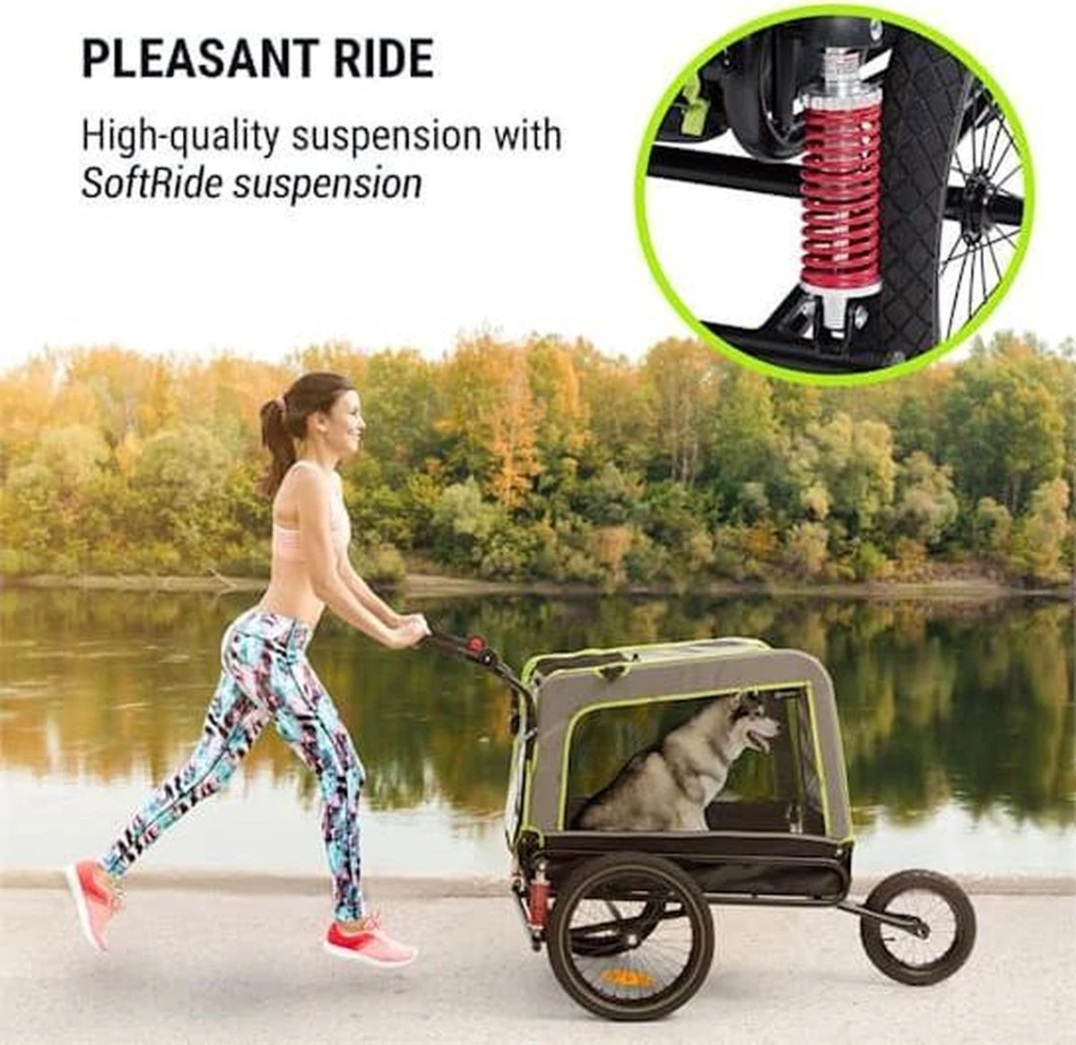 Klarfit Husky Vario 2-in-1 Hondenfietskar Hondenbuggy 240 Liter - Past Bij Alle Fietsen Met 26-28"- 600D Oxford Canvas 6 Klarfit Husky Vario 2-in-1 Hondenfietskar Hondenbuggy 240 Liter - Past Bij Alle Fietsen Met 26-28"- 600D Oxford Canvas - Afbeelding 6