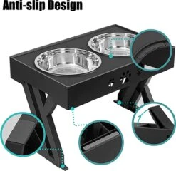 Mastersøn Dubbel En Verhoogde Hond Voerbak Met Standaard – Hondenvoerbak – Anti Schrokbak En Drinkbak - Verstelbaar - Grijs -Huisdierbenodigdheden 1200x1167 19