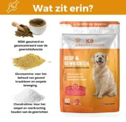 K9 Laboratories - Voordeel Pak - 120 Stuks - Voor Honden - Met Gewrichtsklachten - Artrose - Stijve Gewrichten - Ouderdom - HD - ED - Bevat Glucosamine - MSM - Chondorïtine - Voor Behoud Van Kraakbeen -Huisdierbenodigdheden 1200x1167 23