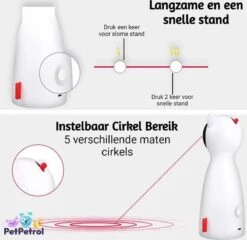 PetPetrol Automatisch Kattenspeeltje – Laser – Kattenlaser - Intelligent Interactief Voor Katten – Laser Kat – 9 Verschillende Standen – Incl. Oplaadkabel – Geruisloze Motor -Huisdierbenodigdheden 1200x1167 42