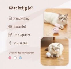MyBuddy - Interactieve Zelf Rollende Bal - Kattenspeeltjes - Kattenspeelgoed - Bal Voor Katten - LED Lights - Speelgoed - USB - Roze -Huisdierbenodigdheden 1200x1168 22