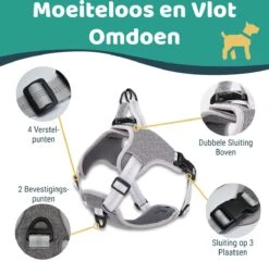 Mmoods Hondentuigje Grijs - Anti-Trek Tuig - Hondenharnas Voor Grote Honden- Reflecterende Halsband Hond - Hondenhalsband Maat L 11 Mmoods Hondentuigje Grijs - Anti-Trek Tuig - Hondenharnas Voor Grote Honden- Reflecterende Halsband Hond - Hondenhalsband Maat L -Huisdierbenodigdheden 1200x1169 12