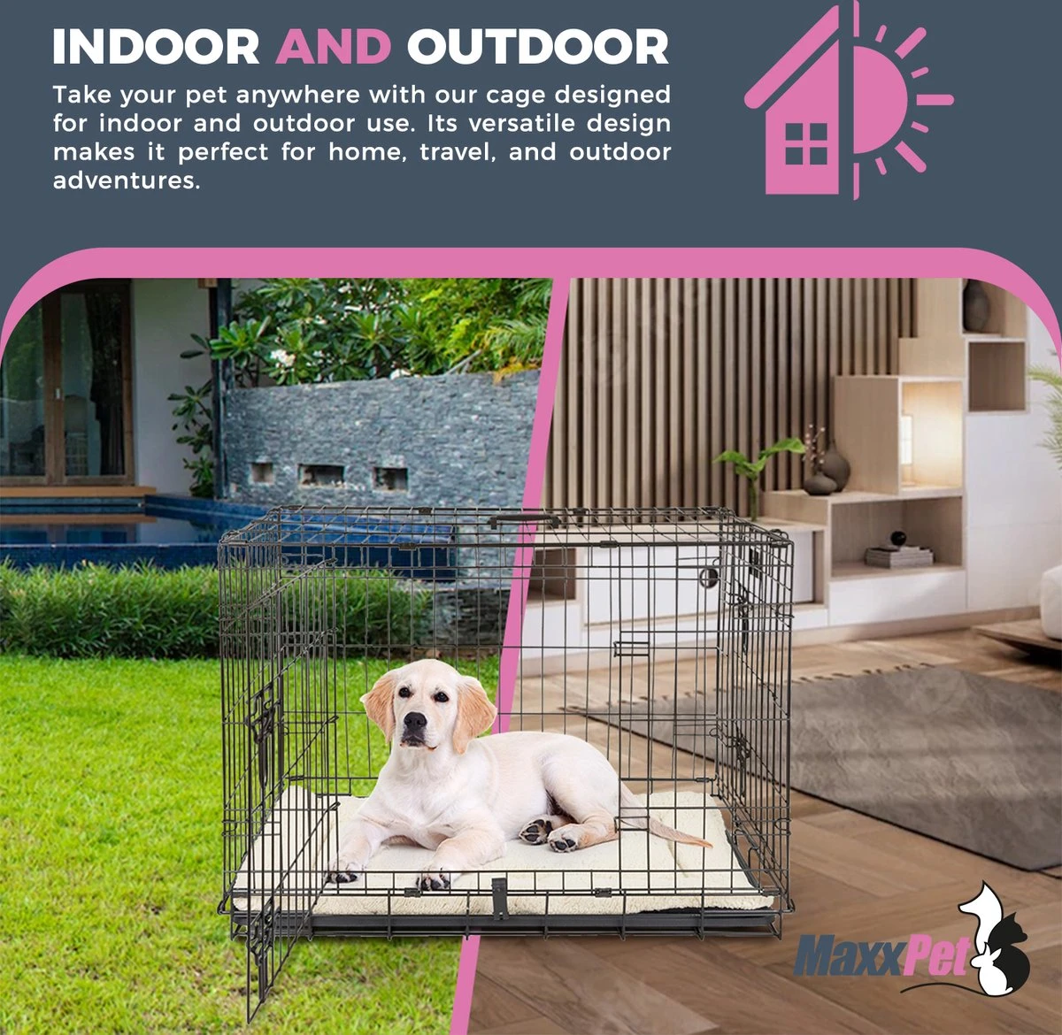 MaxxPet Hondenbench - Bench - Bench Voor Honden - Hondenbench Opvouwbaar - Incl. Plaid - 76 X 48 X 53 Cm 4 MaxxPet Hondenbench - Bench - Bench Voor Honden - Hondenbench Opvouwbaar - Incl. Plaid - 76 X 48 X 53 Cm - Afbeelding 4