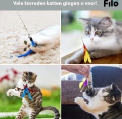 Filo Kattenhengel Set + 12 Kattenspeeltjes – Speelhengels Interactief Kattenspeelgoed – Hengel Kattenspeeltje Kittens - Speelgoed Speelhengel Vis Kat En Kitten -Huisdierbenodigdheden 1200x1170 32