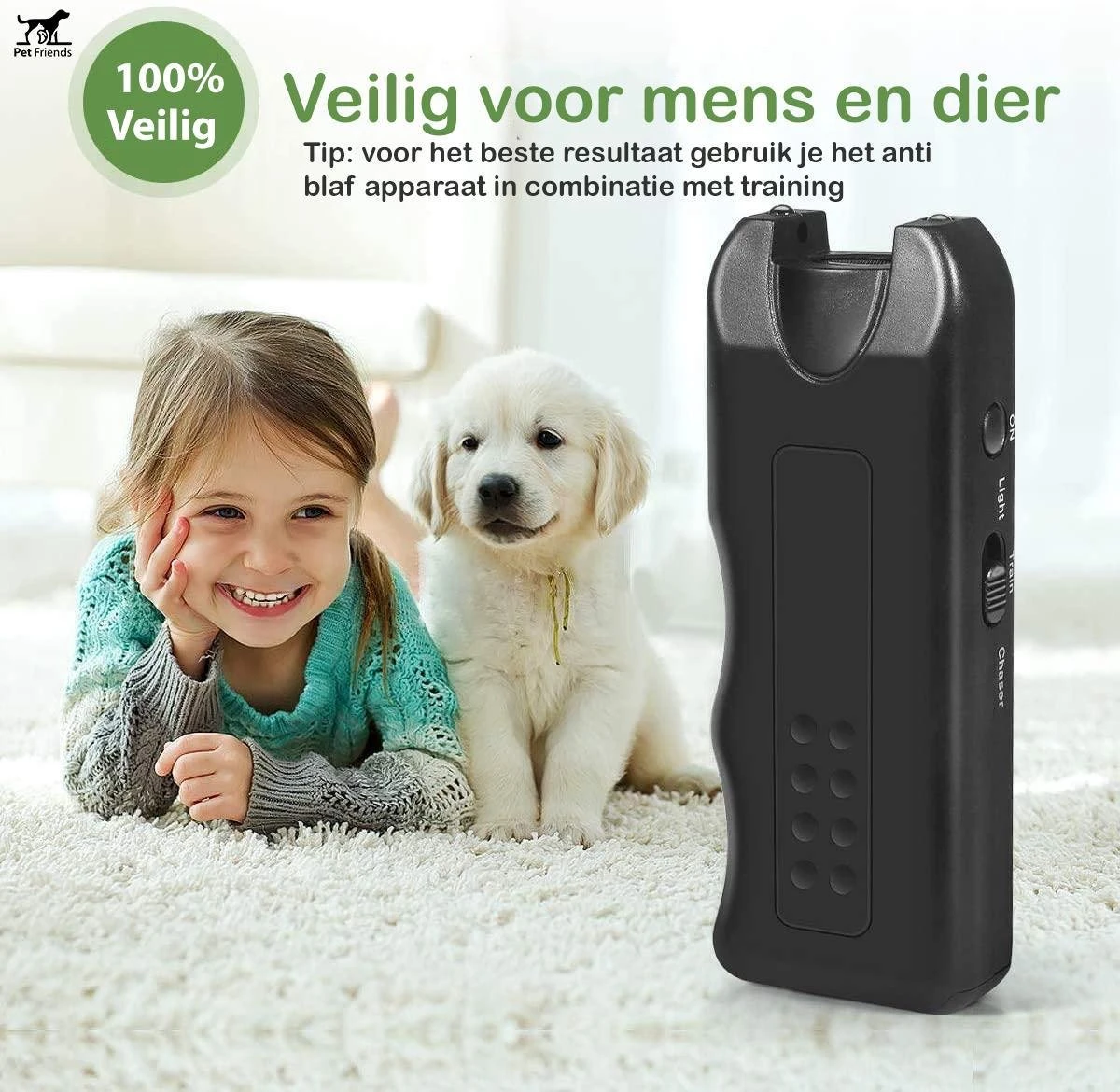 PetFriends Diervriendelijk Ultrasoon Anti Blaf Apparaat Voor Honden - Zonder Schok - Anti Blafband Alternatief - Incl. Batterij 7 PetFriends Diervriendelijk Ultrasoon Anti Blaf Apparaat Voor Honden - Zonder Schok - Anti Blafband Alternatief - Incl. Batterij - Afbeelding 7