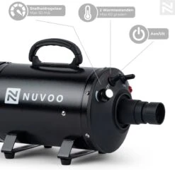 Nuvoo Professionele Hondenföhn / Waterblazer / Hondenborstel Met 3 Opzetstukken - Verstelbare Vermogen Tot 2200W - Warme / Koude Stand - Zwart -Huisdierbenodigdheden 1200x1171 3