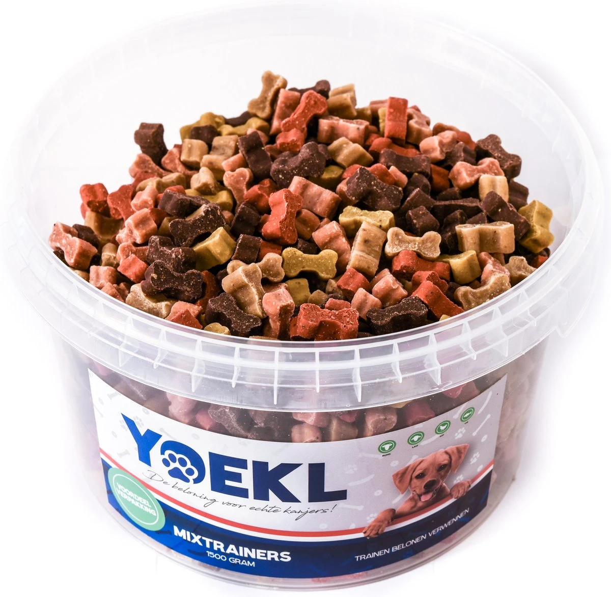 YOEKL Mixtrainers 1500 Gram Voordeelemmer - Kip/Lam/Rund/Vis Hondensnacks - Beloningssnoep - Trainingssnoep 3 YOEKL Mixtrainers 1500 Gram Voordeelemmer - Kip/Lam/Rund/Vis Hondensnacks - Beloningssnoep - Trainingssnoep - Afbeelding 3