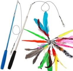 Merkloos 2 Kattenhengels Met 10 Speeltjes – Bewegende Kattenspeeltjes Met Veren En Belletjes – Interactieve Kattenspeelgoed Voor Kittens – Cat Toys -Huisdierbenodigdheden 1200x1172 30