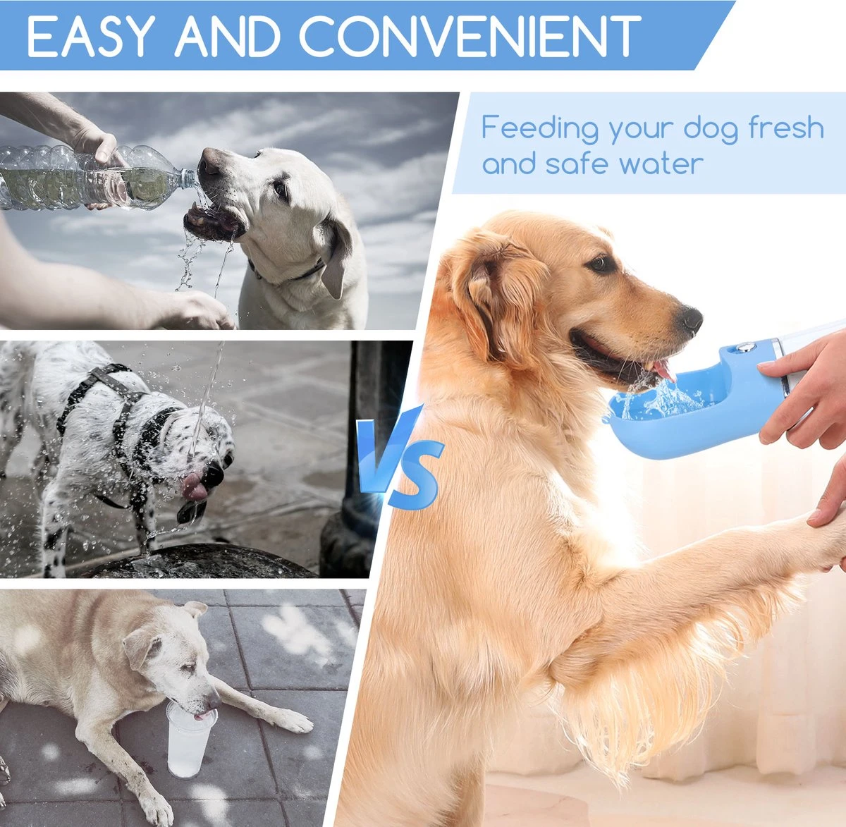 Nobleza 43B4C - Honden Waterfles - 500ml - Honden Bidon - Honden Drinkfles - Blauw 5 Nobleza 43B4C - Honden Waterfles - 500ml - Honden Bidon - Honden Drinkfles - Blauw - Afbeelding 5