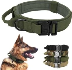 Militaire Tactische Halsband Duitse Shepard Medium Grote Hond Halsbanden Voor Walking Training Duarable Halsband Controle Handvat- Donkergroen Olijf Bruin- L 42-54 CM -Huisdierbenodigdheden 1200x1173 17