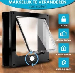 Gluxury Kattenluik Zwart Met Tunnel - 4 Vergrendelingsstanden - Weerbestendig - Binnen En Buiten - Maat L - Nederlandse Handleiding 10 Gluxury Kattenluik Zwart Met Tunnel - 4 Vergrendelingsstanden - Weerbestendig - Binnen En Buiten - Maat L - Nederlandse Handleiding -Huisdierbenodigdheden 1200x1173 26