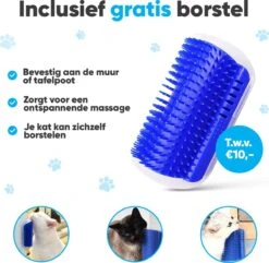 BFreshPets Kattenluik + Massageborstel - Met Tunnel - 4 Vergrendelingsstanden - Weersbestendig - Maat L - Zwart - 27 X 24 Cm -Huisdierbenodigdheden 1200x1173 27