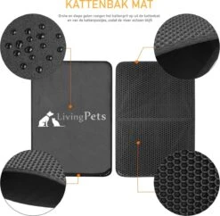 Lavida Home - Kattenbakmat - Grit Opvanger - 45 X 60 Cm - Dubbele Laag & Waterdicht - Katten Mat - Katten Mat Met Opvangruimte Voor Grit - Katten Mat - Kat Benodigdheden - Kitten - Gritmat Voor Poes - Grijs -Huisdierbenodigdheden 1200x1174 29