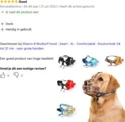 Sharon B Muilkorf Hond - Zwart - XL - Comfortabel - Snuitomtrek 34 Tot 37 Cm - Voor Grote Honden -Huisdierbenodigdheden 1200x1174 5