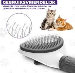 Kattenborstel - Hondenborstel - Pluizenverwijderaar - Haarverwijderaar Voor Huisdieren - Hondenkam - Kattenkam - Huisdierhaar Verwijderaar - Ontpluizer - Kattenhaar & Hondenhaar Verwijderaar - Voor Langharig & Kortharig - Grijs -Huisdierbenodigdheden 1200x1175 3