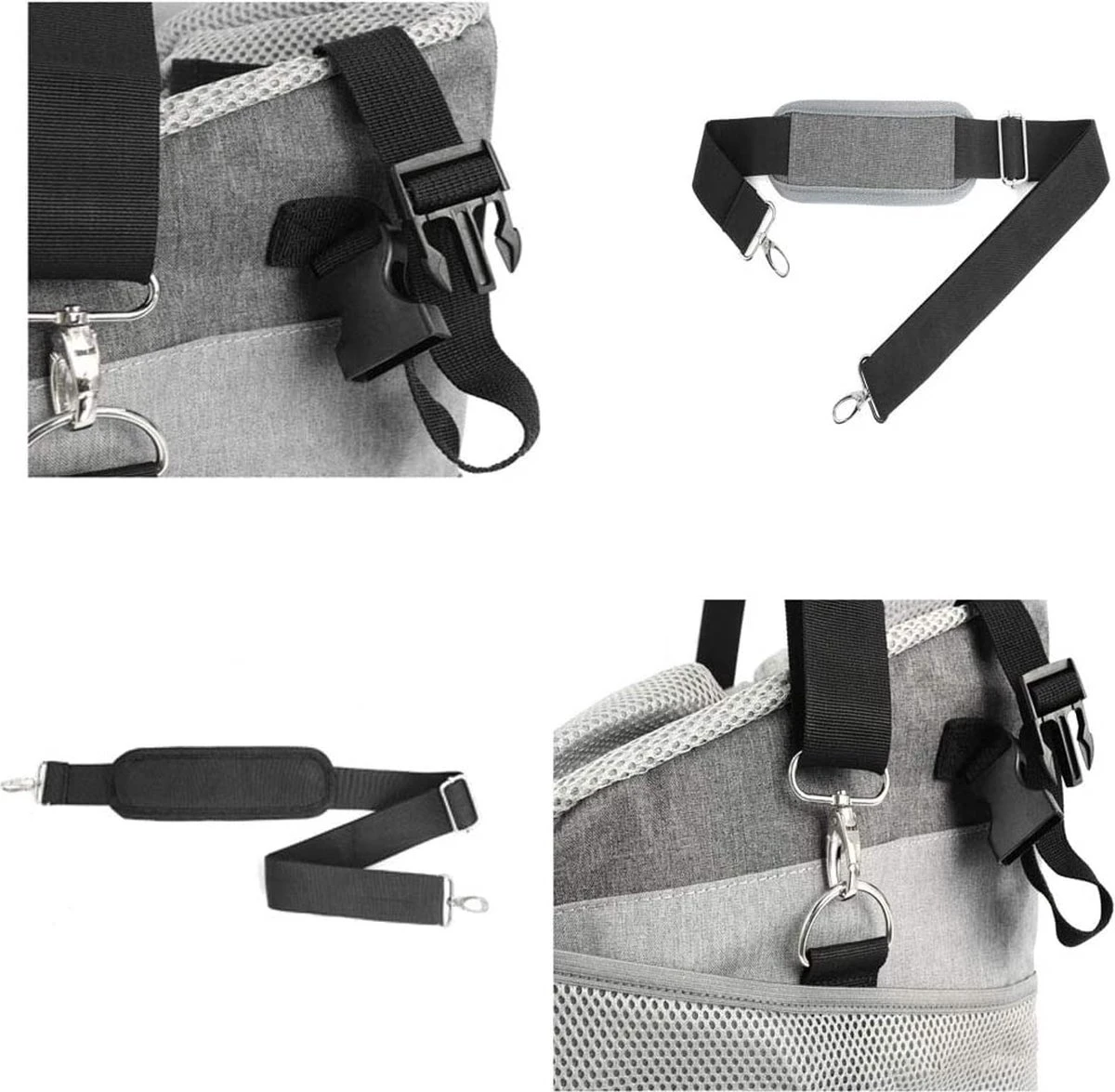 Viervoetjes - Fietsmand Voor Honden - Met HondenRiem - Draagbare Honden Fietsmand - Grijs & Groen 7 Viervoetjes - Fietsmand Voor Honden - Met HondenRiem - Draagbare Honden Fietsmand - Grijs & Groen - Afbeelding 7