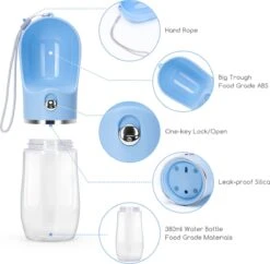 Nobleza 43B4B - Honden Waterfles - 380ml - Honden Bidon - Honden Drinkfles - Blauw -Huisdierbenodigdheden 1200x1176 11