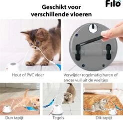 Filo Elektrisch Rijdend Kattenspeelgoed Met Laser - Rijdend Kattenspeeltje - Automatisch Interactief Speelgoed Katten - Kattencadeaus - Elektronisch Speelgoed Kittens - Kat - Kitten - Laserspeelgoed - Kado -Huisdierbenodigdheden 1200x1176 32